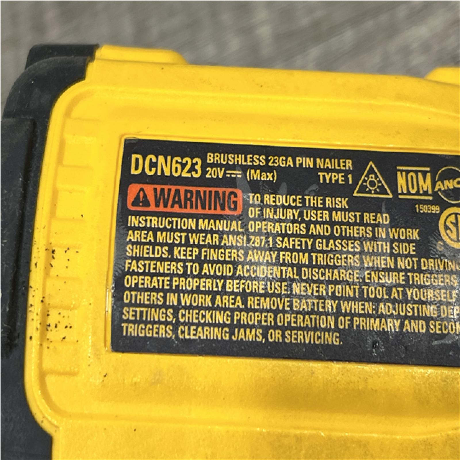AS-IS DEWALT ATOMIC 20V MAX Lithium Ion Cordless 23 Gauge Pin Nailer (Tool Only)