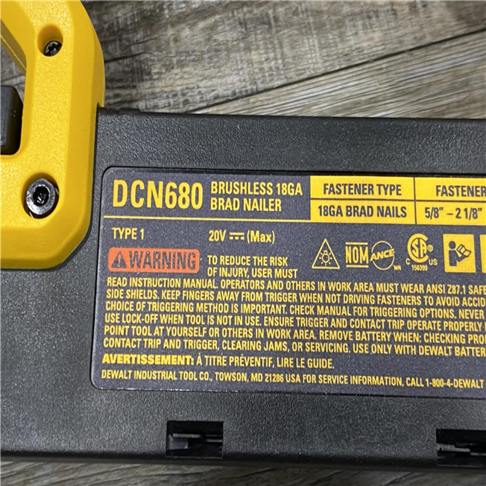 AS-IS DEWALT 20V MAX XR Lithium-Ion Electric Cordless 18-Gauge Brad Nailer (Tool Only)