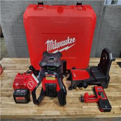 Houston Location AS-IS M18 1000 Ft. Green Interior Rotary Laser Level Kit with Remote/Receiver  Wall Mount Bracket  and Receiver Clamp