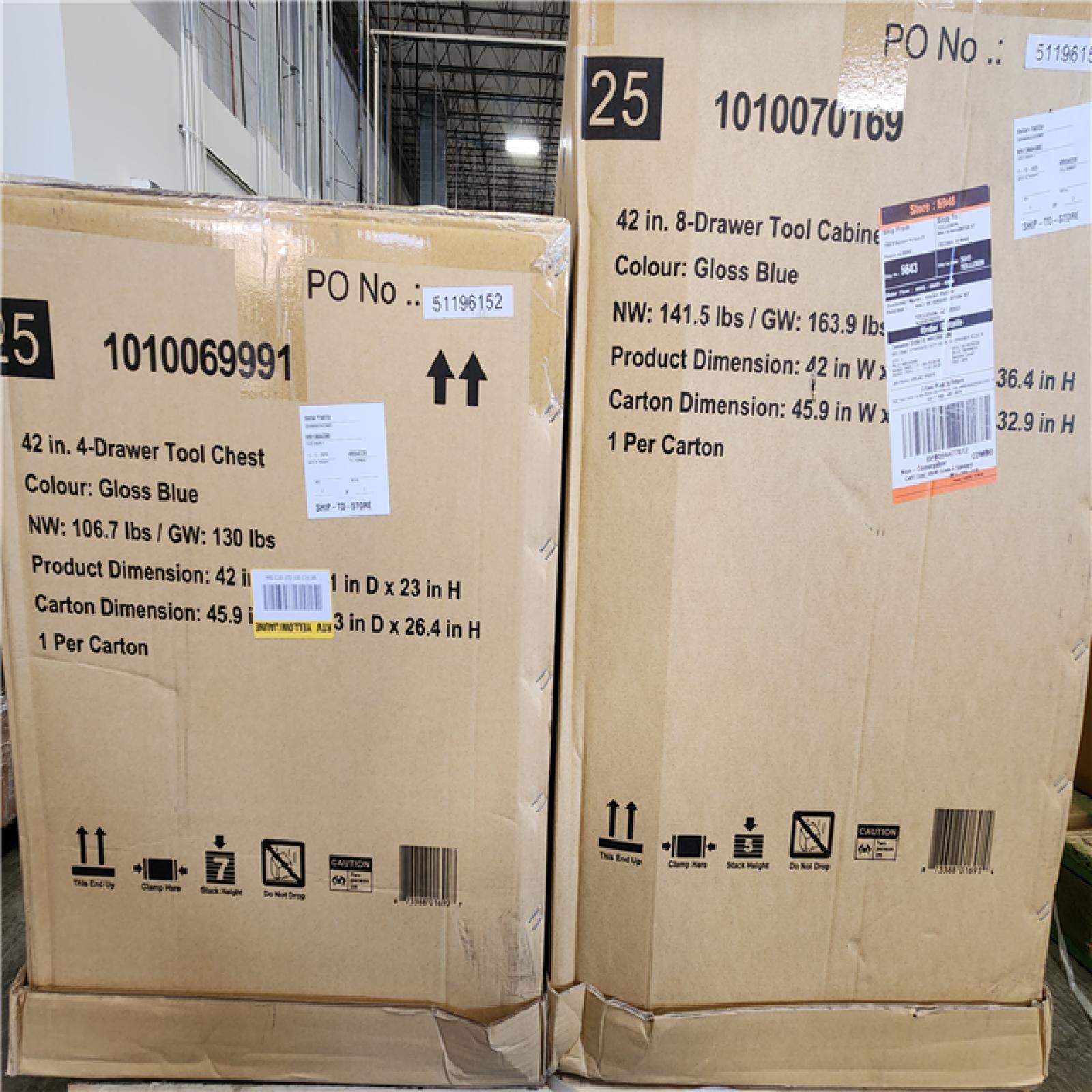 Phoenix NEW Husky Standard Duty 42 in. x 18 in. D 12-Drawer Blue Rolling Tool Chest Combo (SEALED)