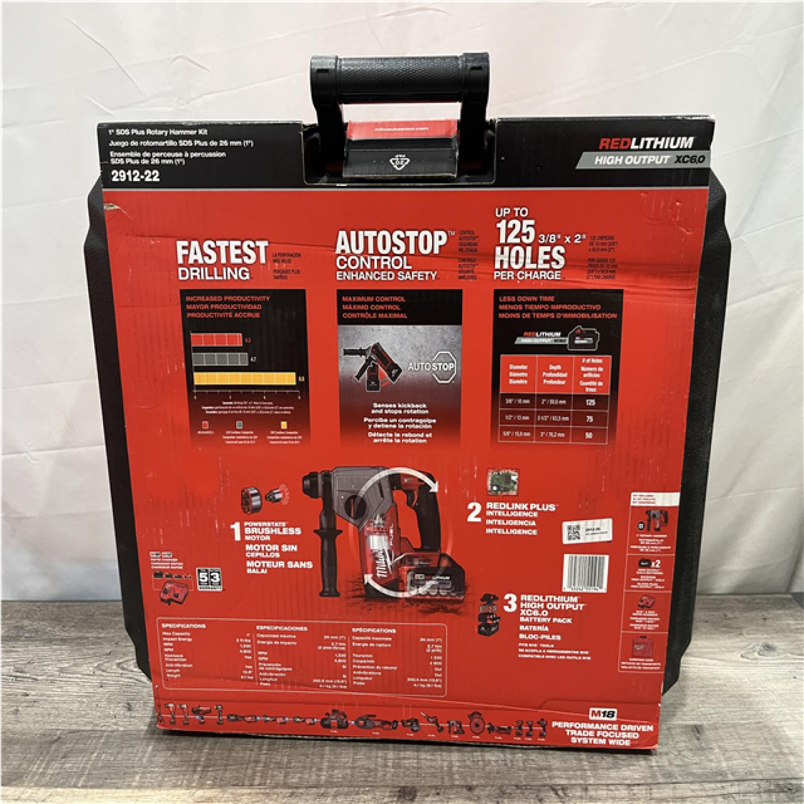 NEW - Milwaukee FUEL 18V Lithium-Ion Brushless 1 in. Cordless SDS-Plus Rotary Hammer Kit