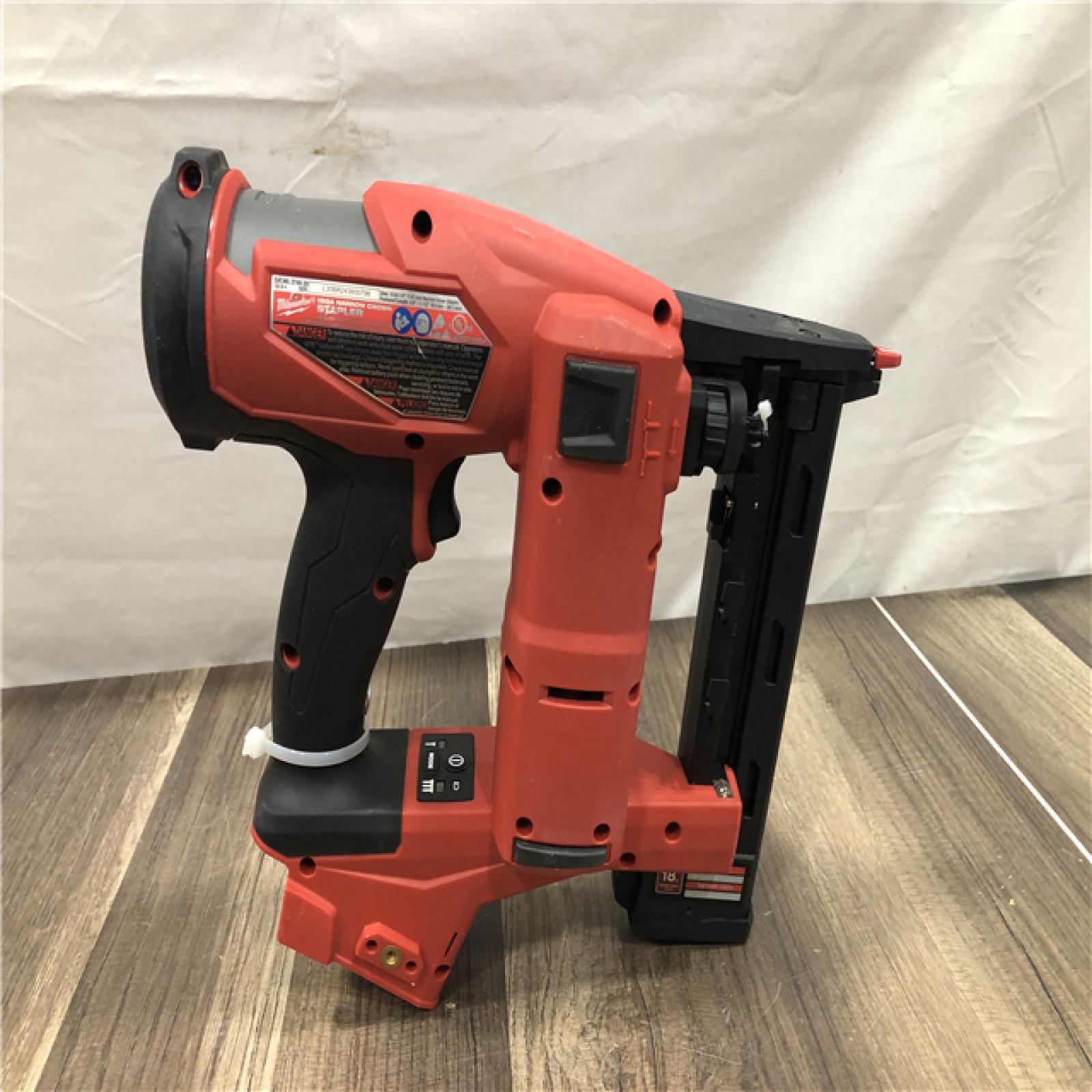 AS-IS Milwaukee  FUEL 18-Volt Lithium-Ion Brushless Cordless 18-Gauge 1/4 in. Narrow Crown Stapler (Tool-Only)