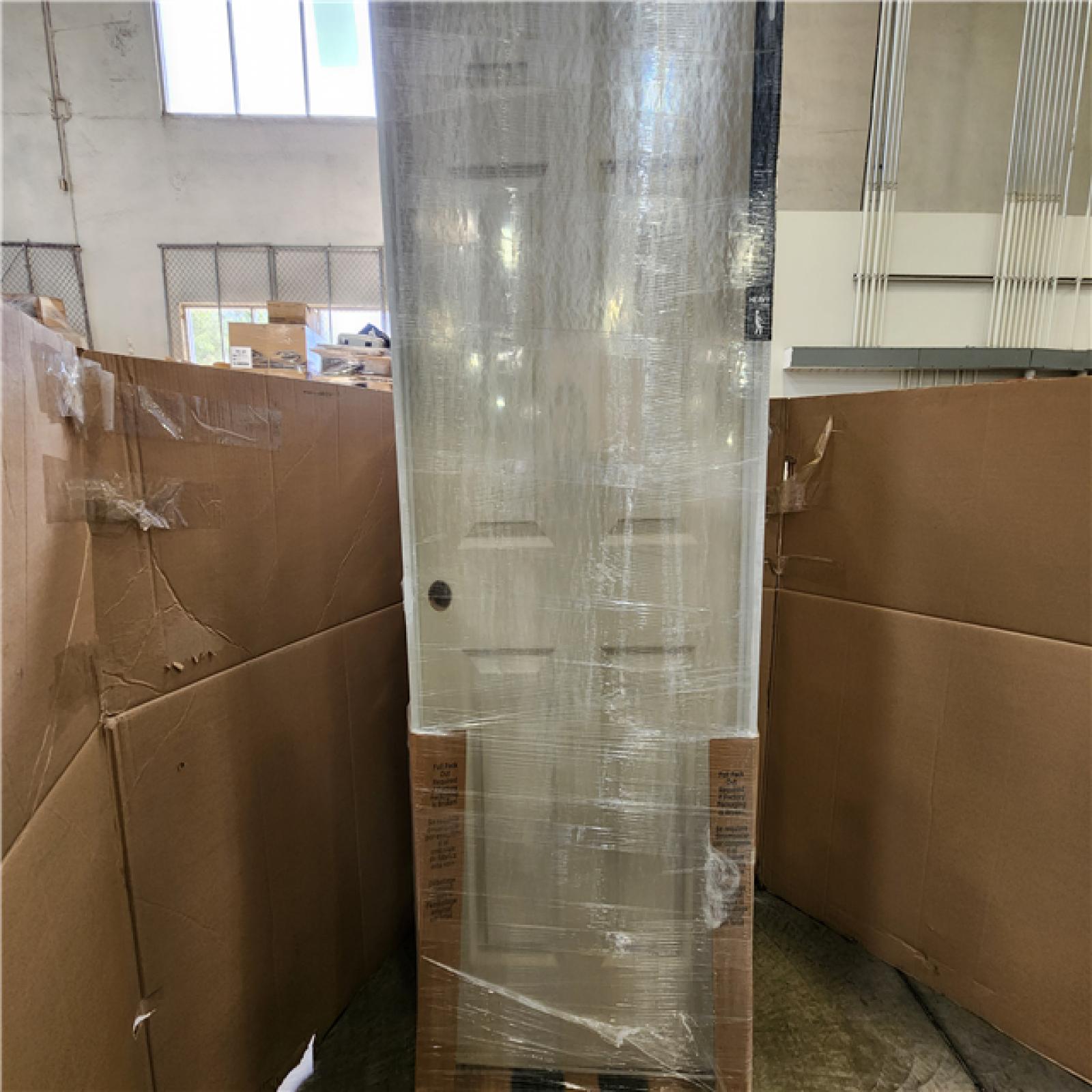 Phoenix NEW Masonite 30 in. x 80 in. 6 Panel Left-Handed Primed Composite Hollow Core Single Prehung Interior Door 4-9/16 in. Flat Jamb Pallet of 6