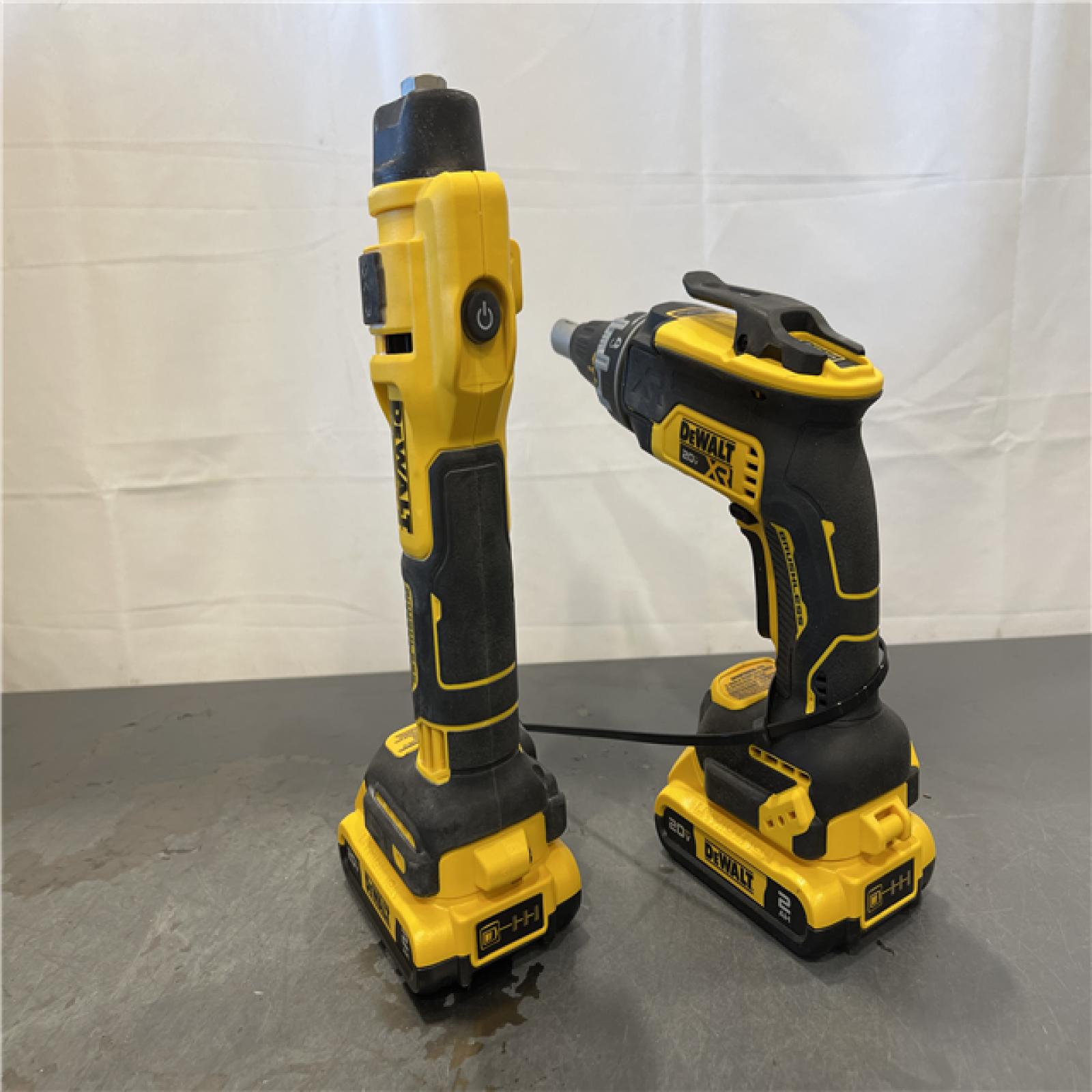 AS-IS - DEWALT 20-Volt Lithium-Ion Cordless Brushless Screwgun and Cut-Out Combo Kit