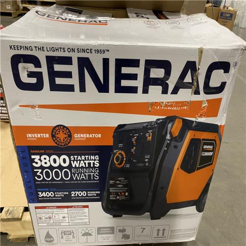 Dallas Location - As-Is Generac 3800/3000-Watt Dual Fuel Inveter Generator