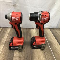 AS-IS Milwaukee 18V Lithium-Ion Brushless Cordless Compact Drill/Impact Combo Kit