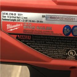 AS-IS Milwaukee FUEL 18-Volt Lithium-Ion Brushless Cordless Gen II 18-Gauge Brad Nailer (Tool-Only)
