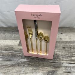 NEW Kate Spade New York Malmo Gold 20-pc Flatware Set, Service for 4 - Gold Plated