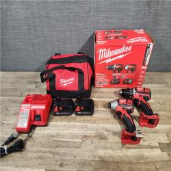 HOUSTON LOCATION - AS-IS Milwaukee 18V Lithium-Ion Cordless Drill Driver/Impact Driver Combo Kit