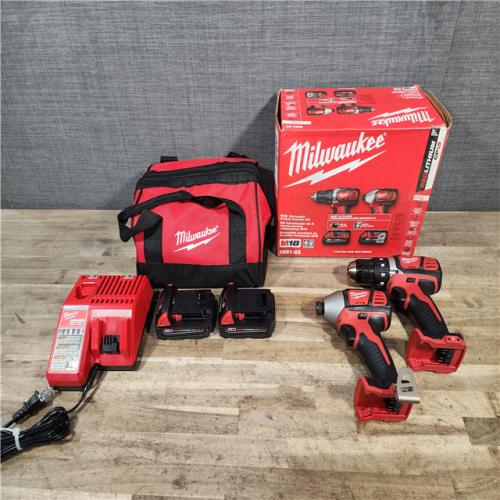 HOUSTON LOCATION - AS-IS Milwaukee 18V Lithium-Ion Cordless Drill Driver/Impact Driver Combo Kit