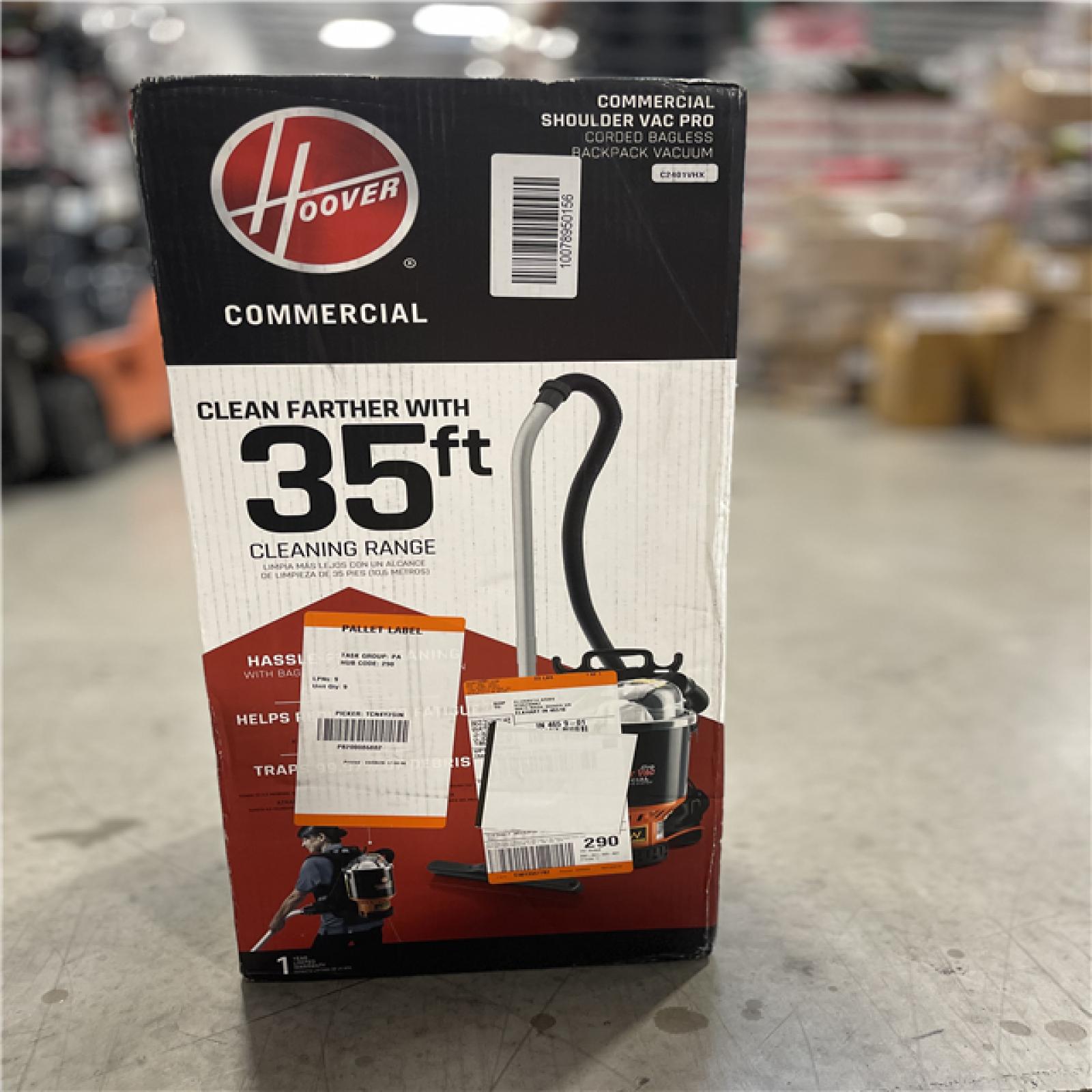 NEW! - HOOVER COMMERCIAL Commercial Pro Shoulder Vac 1.6 gal Bagged Corded HEPA Filter for Carpet and Hard Floor  Black  Backpack Canister Vacuum