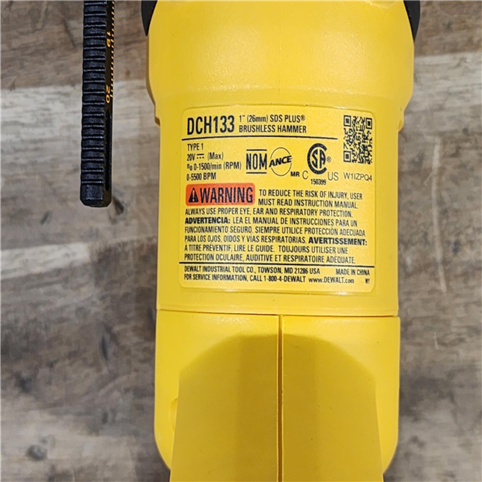 HOUSTON LOCATION - AS-IS DEWALT 20V MAX Cordless Brushless 1 in. SDS Plus D-Handle Concrete and Masonry Rotary Hammer (Tool Only)