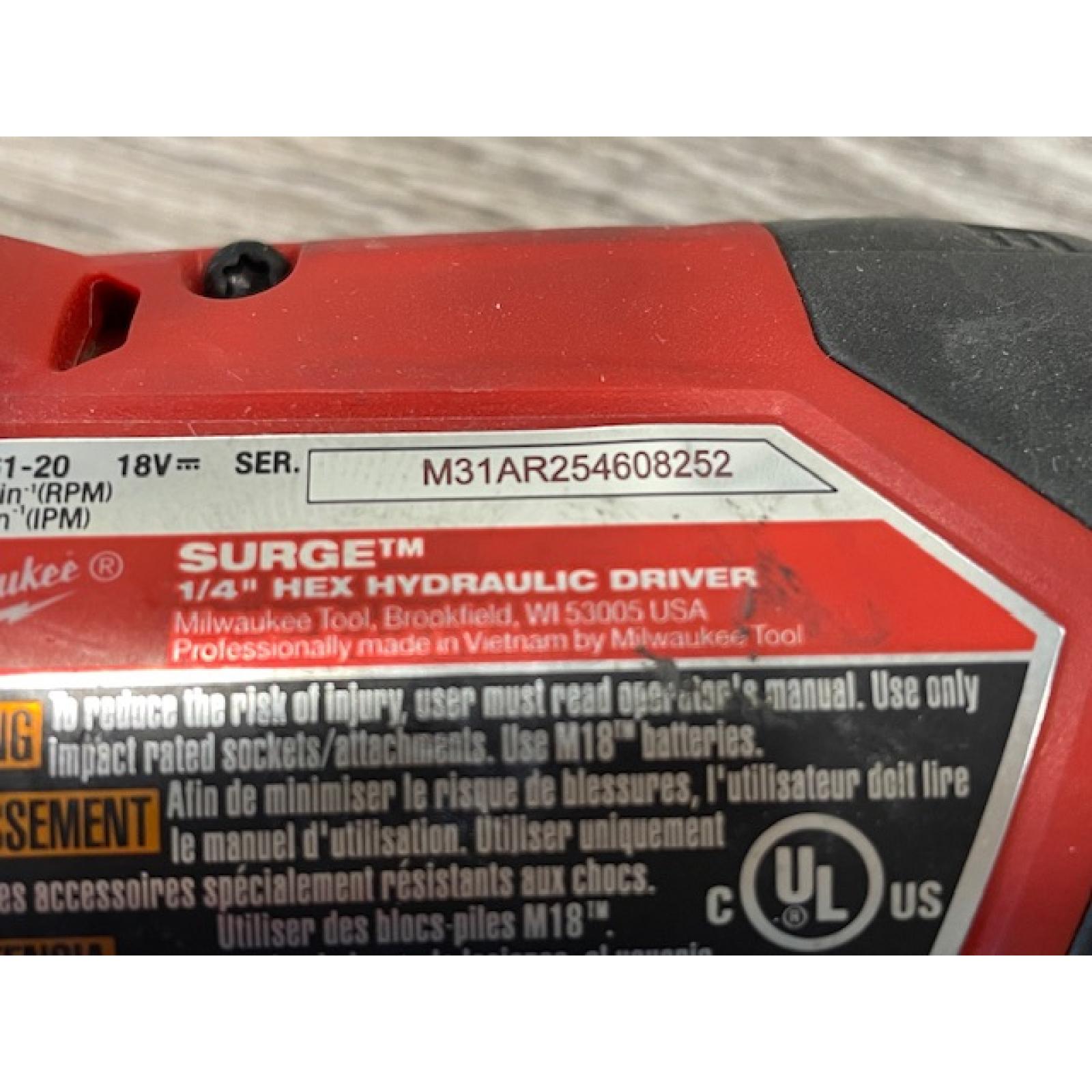 AS-IS  Milwaukee FUEL SURGE 18V Lithium-Ion Brushless Cordless 1/4 in. Hex Impact Driver (Tool-Only)