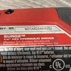 AS-IS  Milwaukee FUEL SURGE 18V Lithium-Ion Brushless Cordless 1/4 in. Hex Impact Driver (Tool-Only)