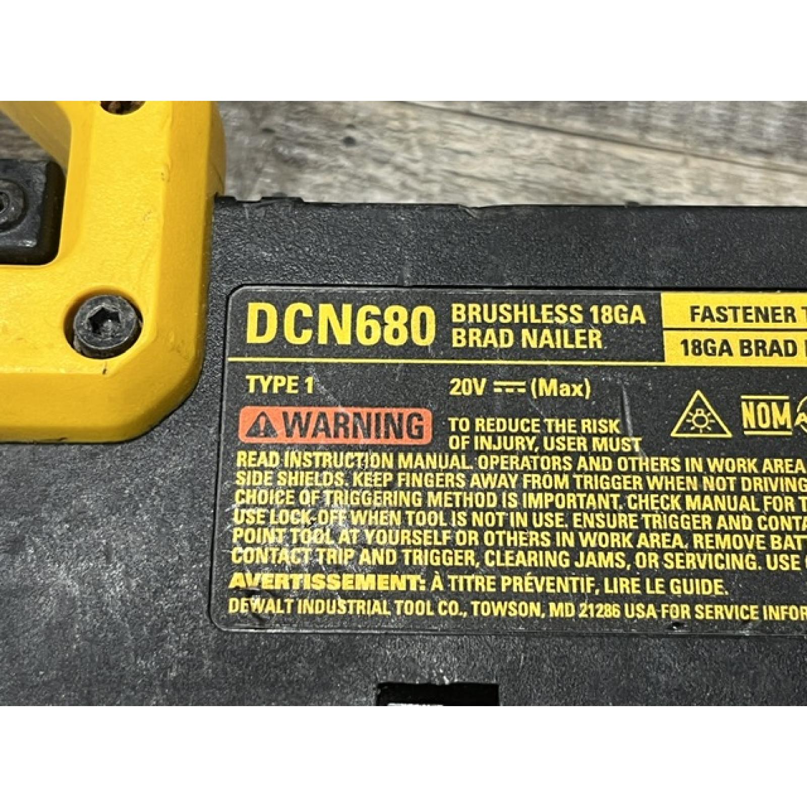AS-IS DEWALT 20V MAX XR Lithium-Ion Electric Cordless 18-Gauge Brad Nailer (Tool Only)