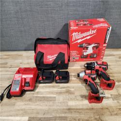 HOUSTON LOCATION - AS-IS Milwaukee 18V Lithium-Ion Cordless Drill Driver/Impact Driver Combo Kit