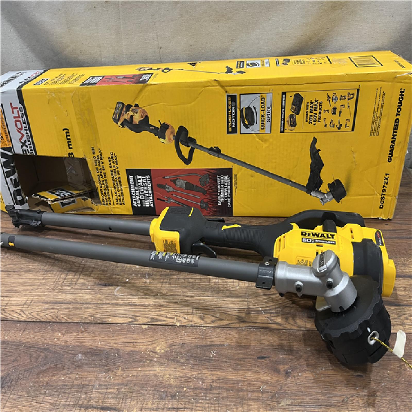 AS-IS DEWALT FLEXVOLT 60V MAX 17 in. Cordless Battery Powered Attachment Capable Trimmer Kit with (1) FLEXVOLT 3 Ah Battery & Charger
