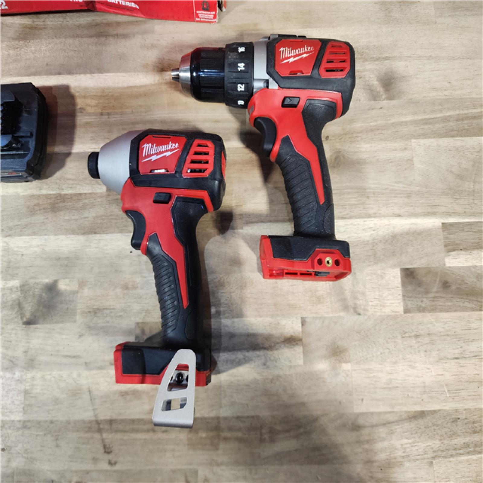 HOUSTON LOCATION - AS-IS Milwaukee M18 18V Cordless Brushed 2 Tool Drill/Driver and Impact Driver Kit