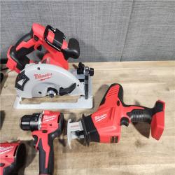 HOUSTON LOCATION - AS-IS Milwaukee M18 18-Volt Lithium-Ion Brushless Cordless Combo Kit (4-Tool) with 2-Batteries, 1-Charger and Tool Bag