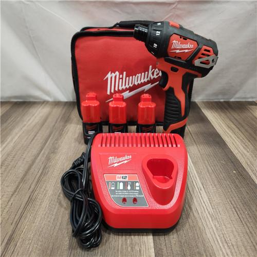 AS-IS- Milwaukee M12 -12V Cordless Screwdriver Kit w/ (4) 1.5Ah Batteries  Charger