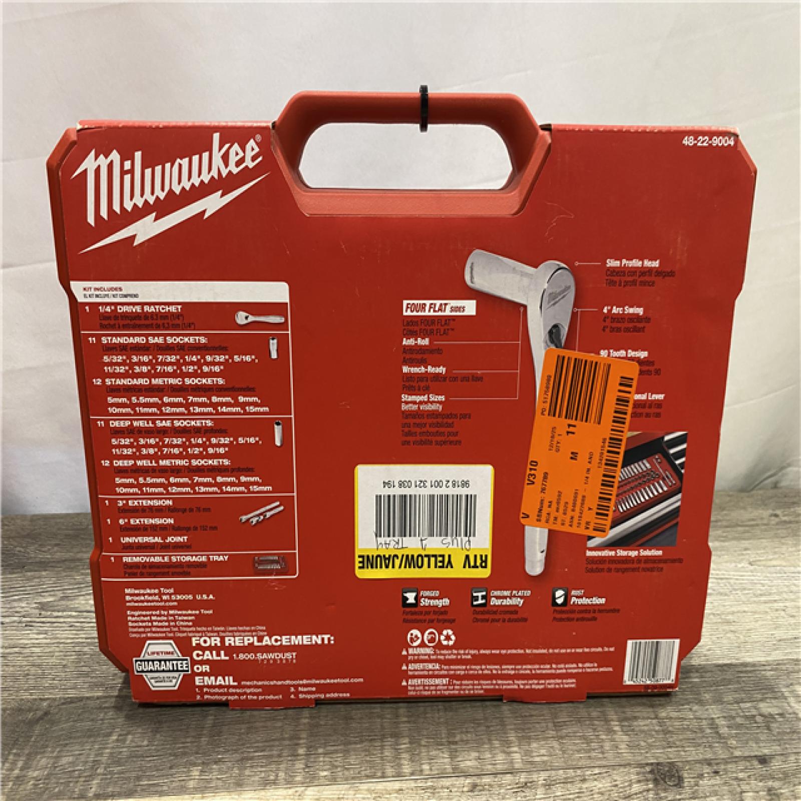 NEW - Milwaukee 1/4 in. Drive SAE/Metric Ratchet and Socket Mechanics Tool Set (50-Piece)