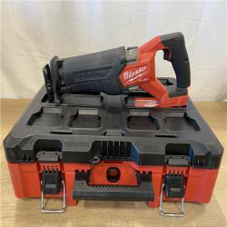 AS-IS MILWAUKEE M18 FUEL18V Lithium-Ion Brushless Cordless SAWZALL Reciprocating Saw with PACKOUT Tool-Box  (1) 5.0 Battery  and Charger