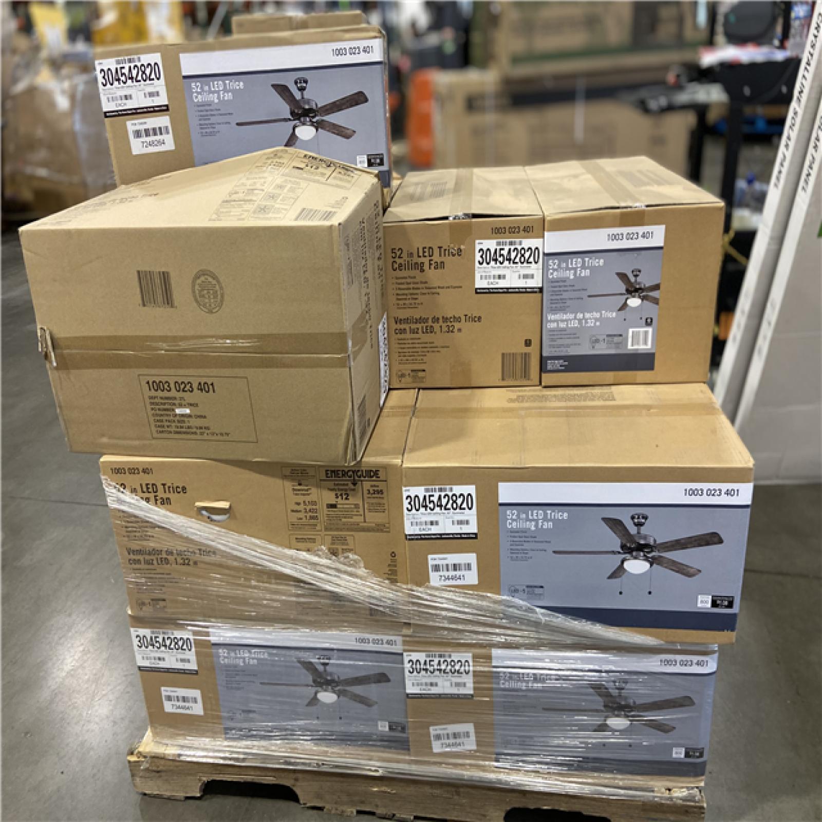 DALLAS LOCATION - Hampton Bay Trice 52 in. LED Gunmetal Ceiling Fan with Light Kit  (18 UNITS)