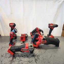 AS-IS- Milwaukee M18 FUEL 18V Lithium-Ion Brushless Cordless Combo Kit with Two 5.0 Ah Batteries  1 Charger  2 Tool Bags (7-Tool)