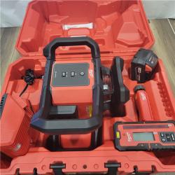 AS-IS Milwaukee  M18 2000 Ft. Red Exterior Rotary Laser Level Kit with Receiver and Receiver Clamp