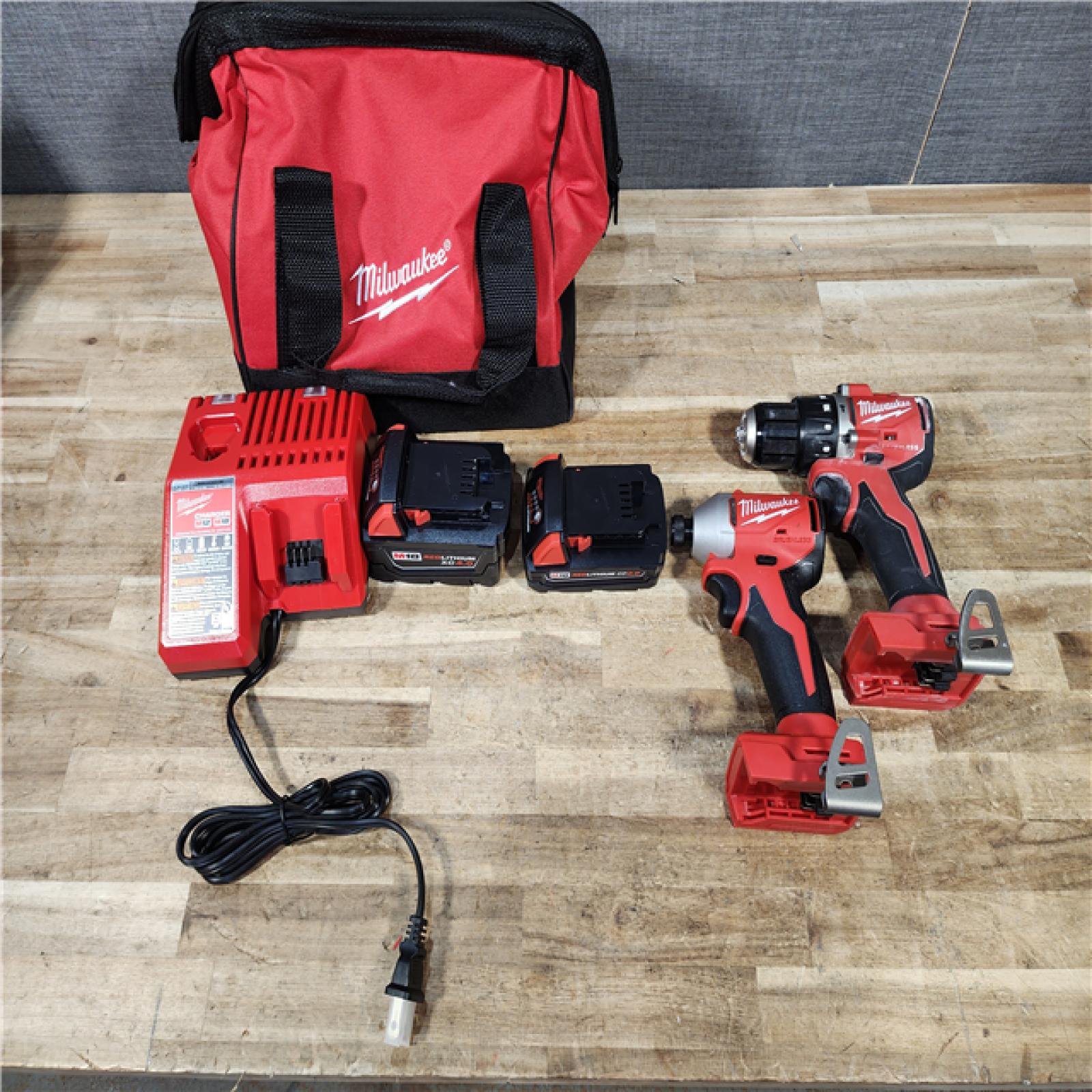HOUSTON LOCATION - AS - IS Milwaukee 18-Volt Lithium-Ion Brushless Cordless Compact Hammer Drill/Impact Combo Kit