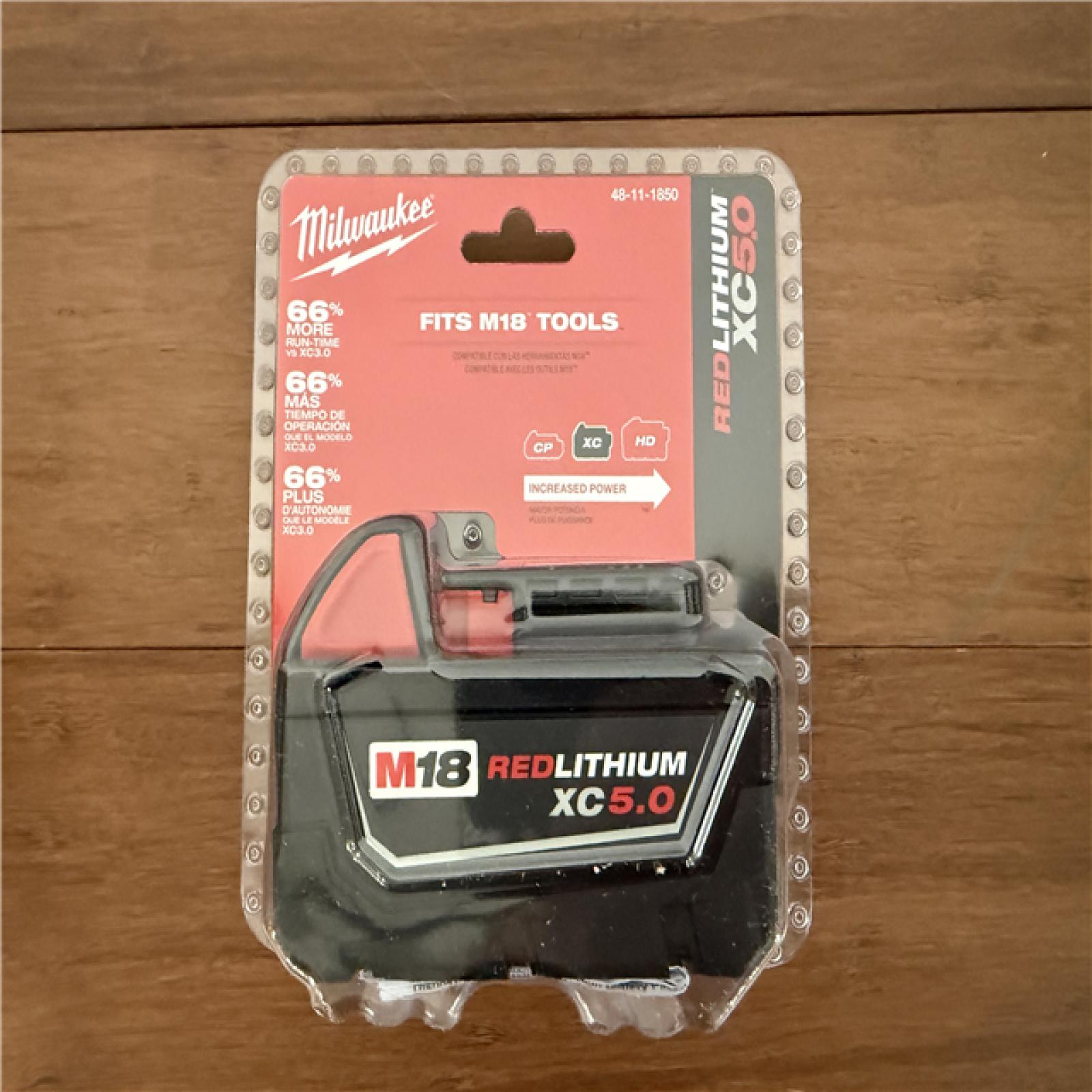 CALIFORNIA NEW SEALED MILWAUKEE M18 RED LITHIUM XC 5.0 BATTERY (1)