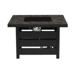 DALLAS LOCATION - Home Decorators Collection Summerfield 39.6 in. W 50000 Btu Black Steel Propane Outdoor Fire Pit with Lava Rocks