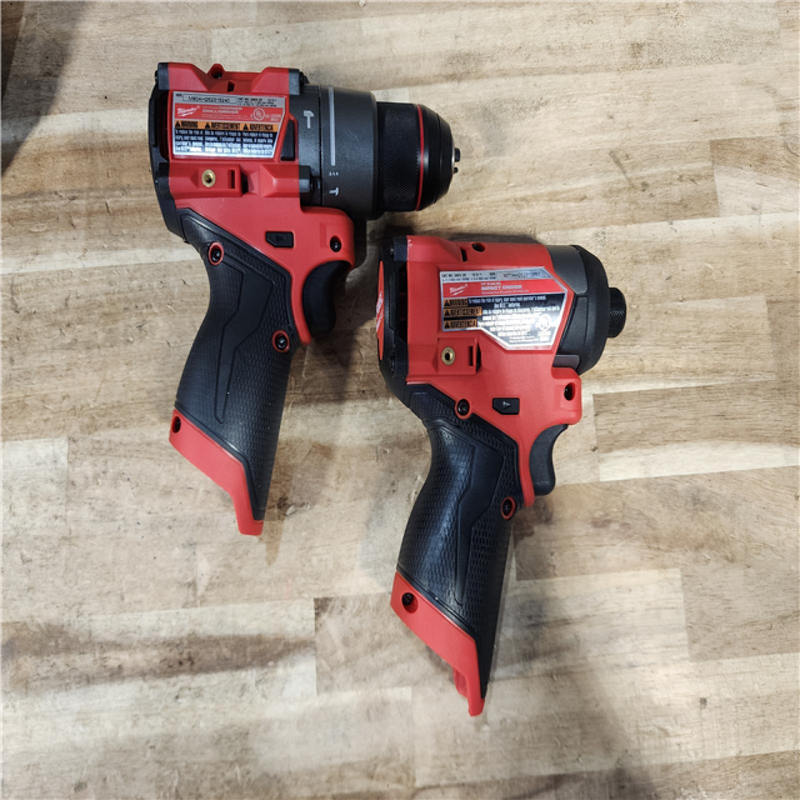 HOUSTON LOCATION - AS-IS Milwaukee FUEL 12-Volt Lithium-Ion Brushless Cordless Hammer Drill and Impact Driver Combo Kit