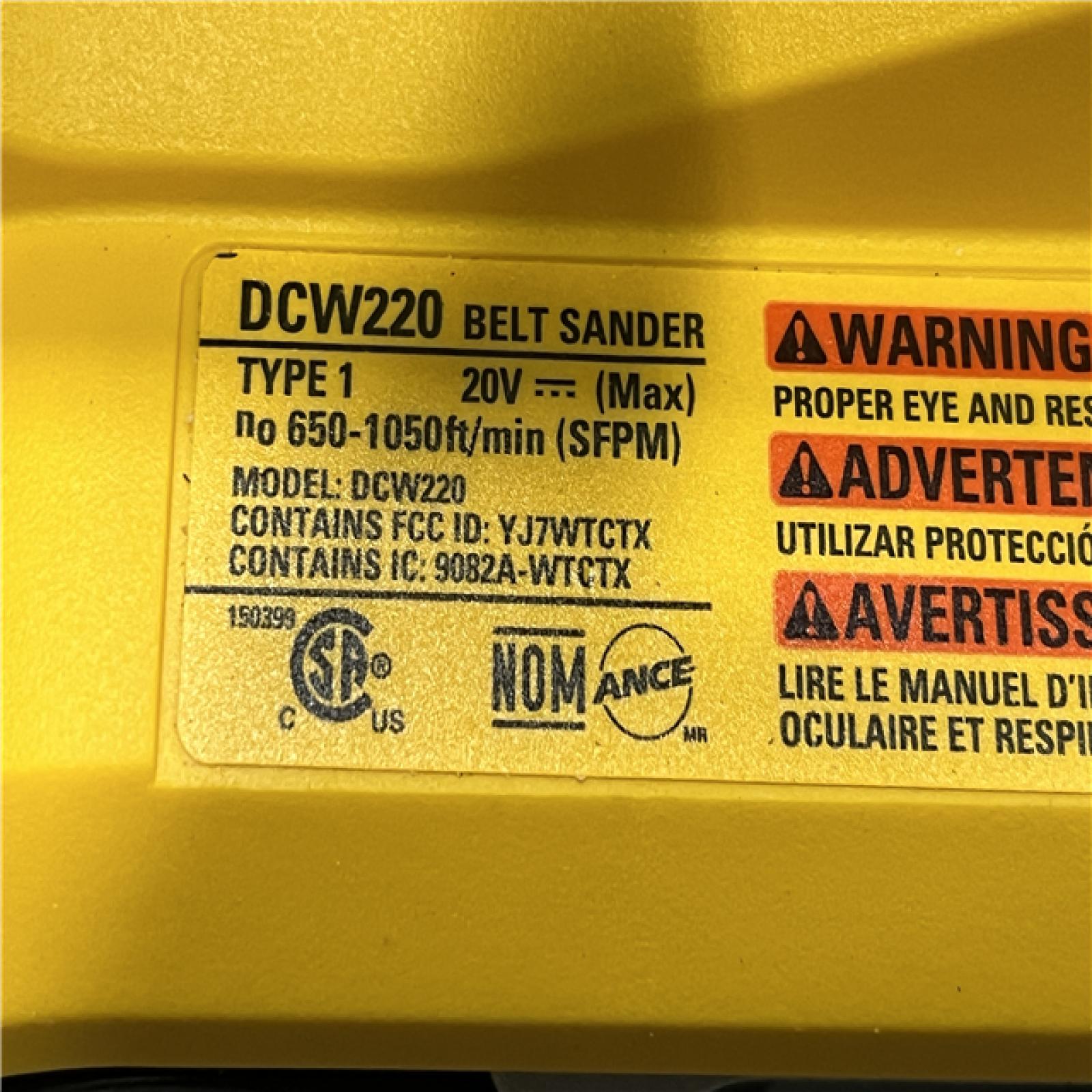 AS-IS DEWALT 20V MAX* XR Brushless Cordless Belt Sander (Tool-Only)