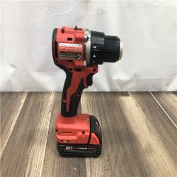 AS-IS Milwaukee M18 18V Lithium-Ion Brushless Cordless 1/2 in. Compact Drill/Driver Kit