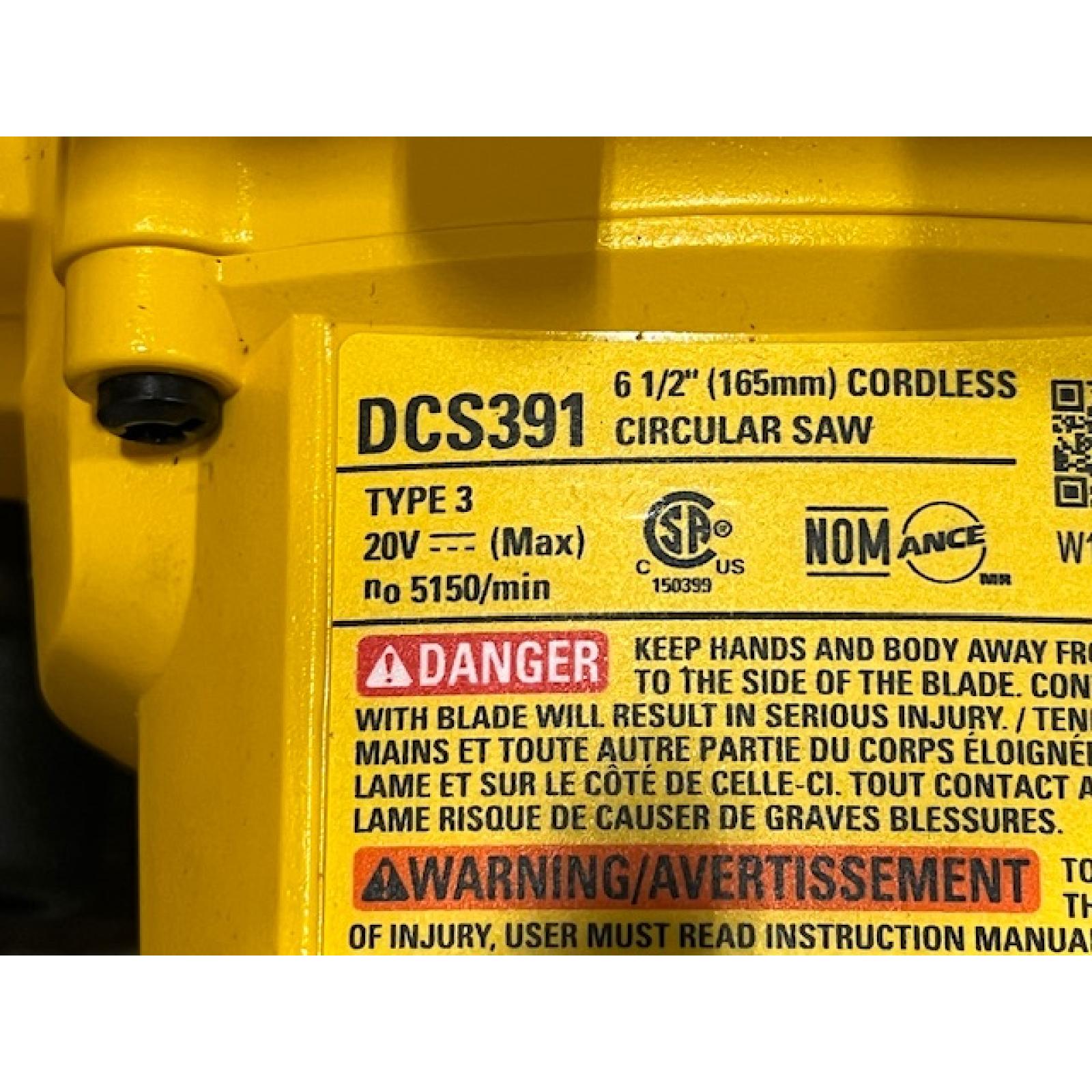 AS-IS DEWALT 6-1/2'' 165MM CIRCULAR SAW (Tool-Only)