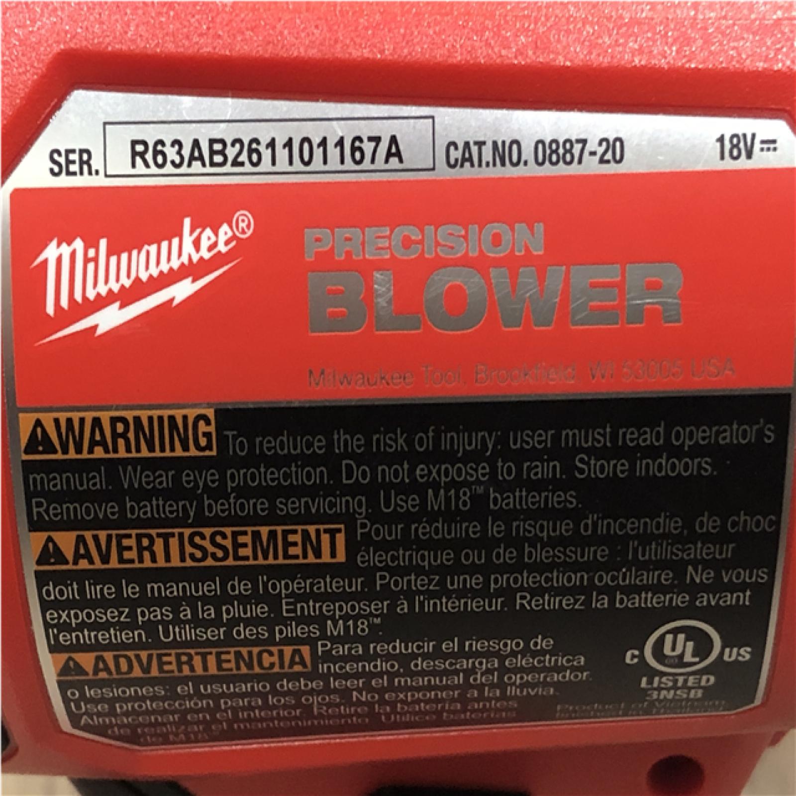 AS-IS Milwaukee 18V Lithium-Ion 570 MPH Brushless Cordless Precision Blower (Tool-Only)