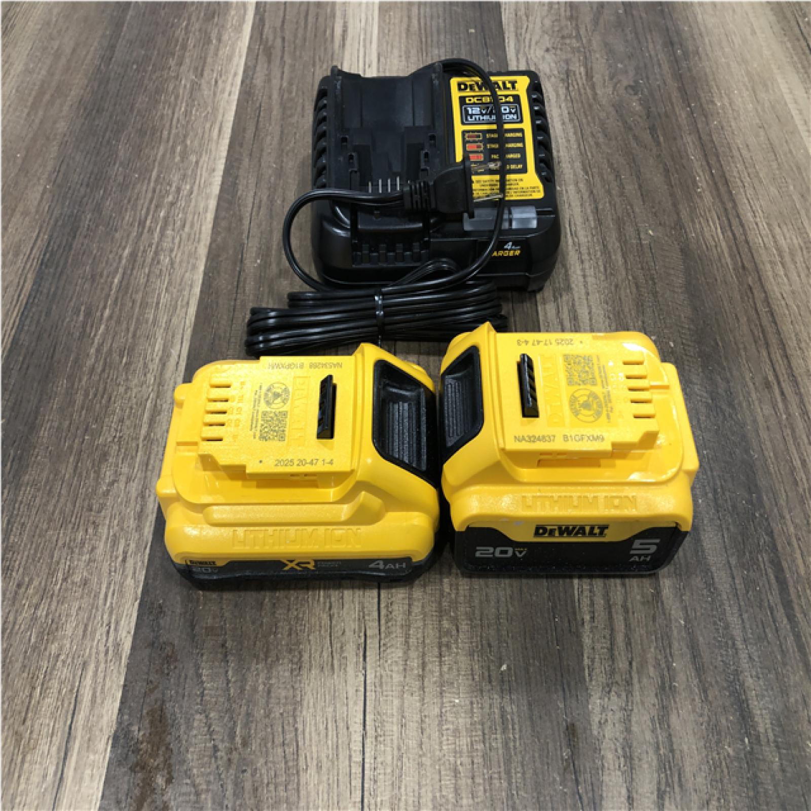 AS-IS DEWALT 20V MAX Lithium-Ion Starter Kit with 4.0 Ah and 5.0 Ah Batteries and Charger