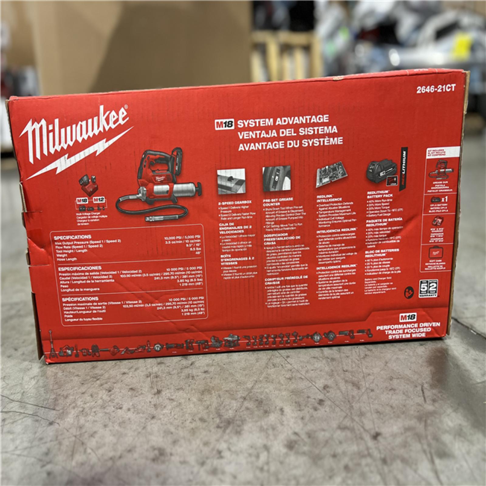 NEW! Milwaukee M18 18V LithiumIon Cordless Grease Gun 2Speed with