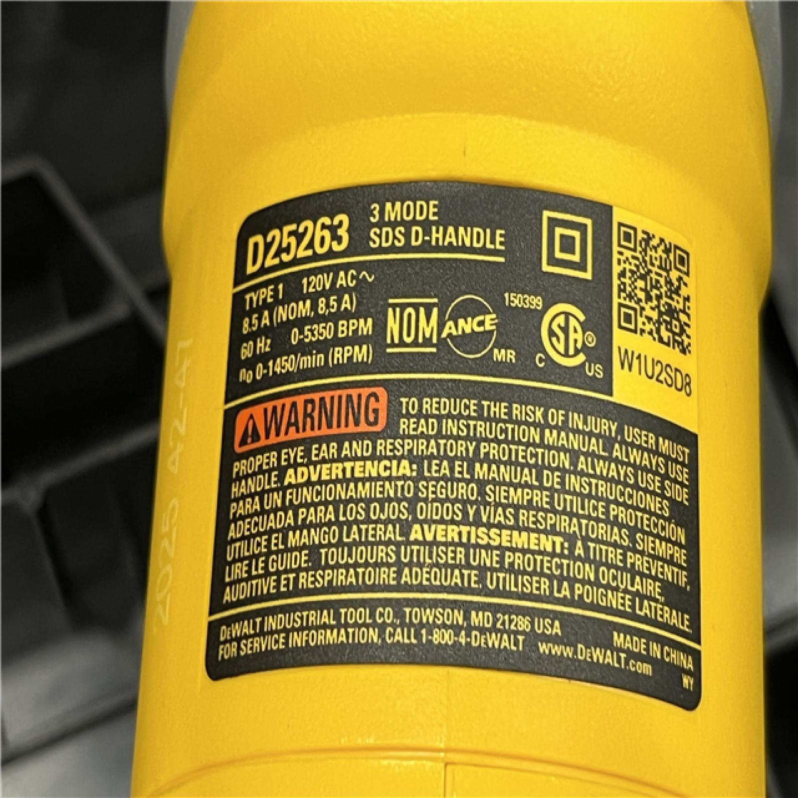 AS-IS DEWALT 8.5 Amp 1-1/8 in. Corded SDS-PLUS D-Handle Concrete/Masonry Rotary Hammer Drill
