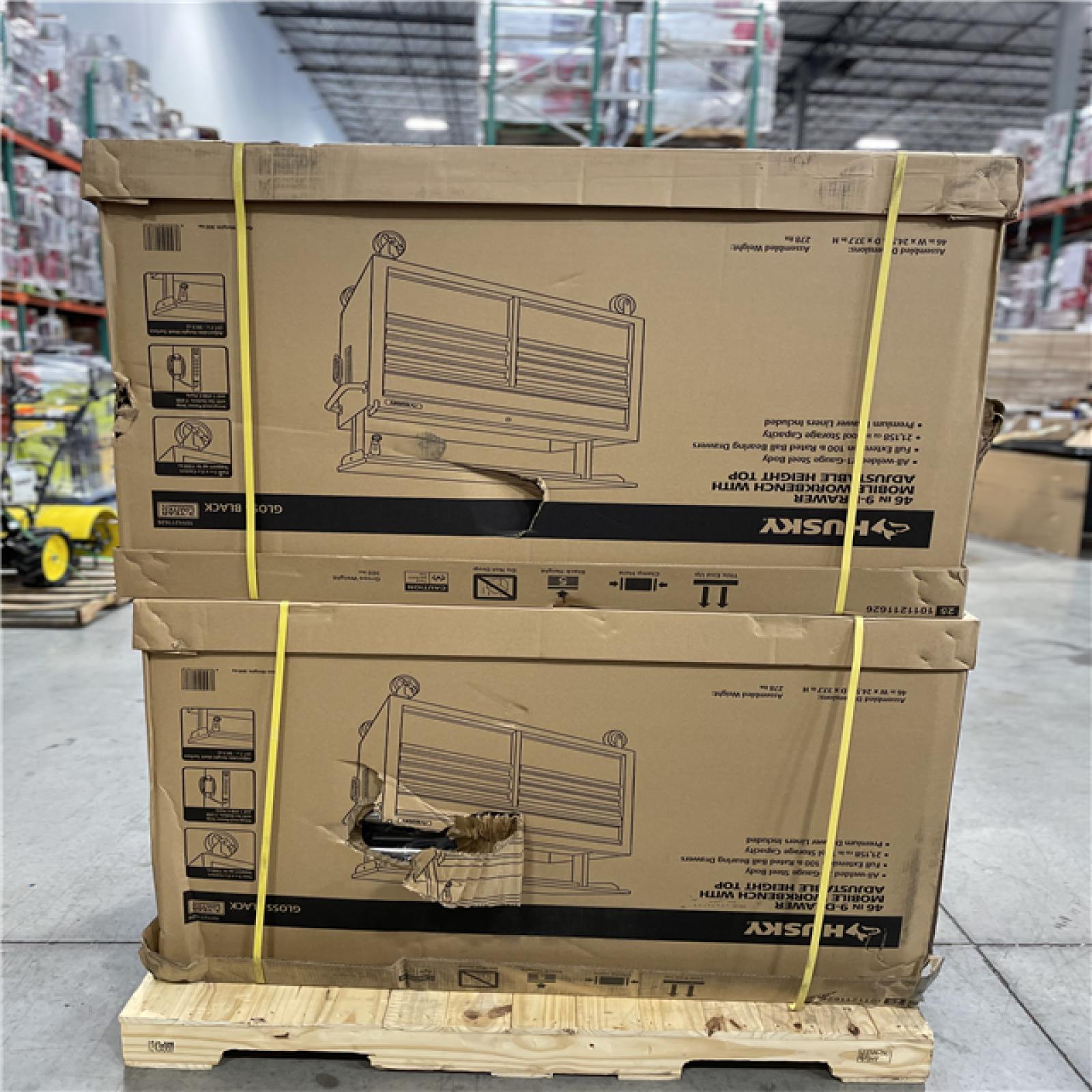 DALLAS LOCATION- AS-IS HUSKY 46 in. x 25 in. D 9-Drawer Mobile Workbench PALLET (2 UNITS)