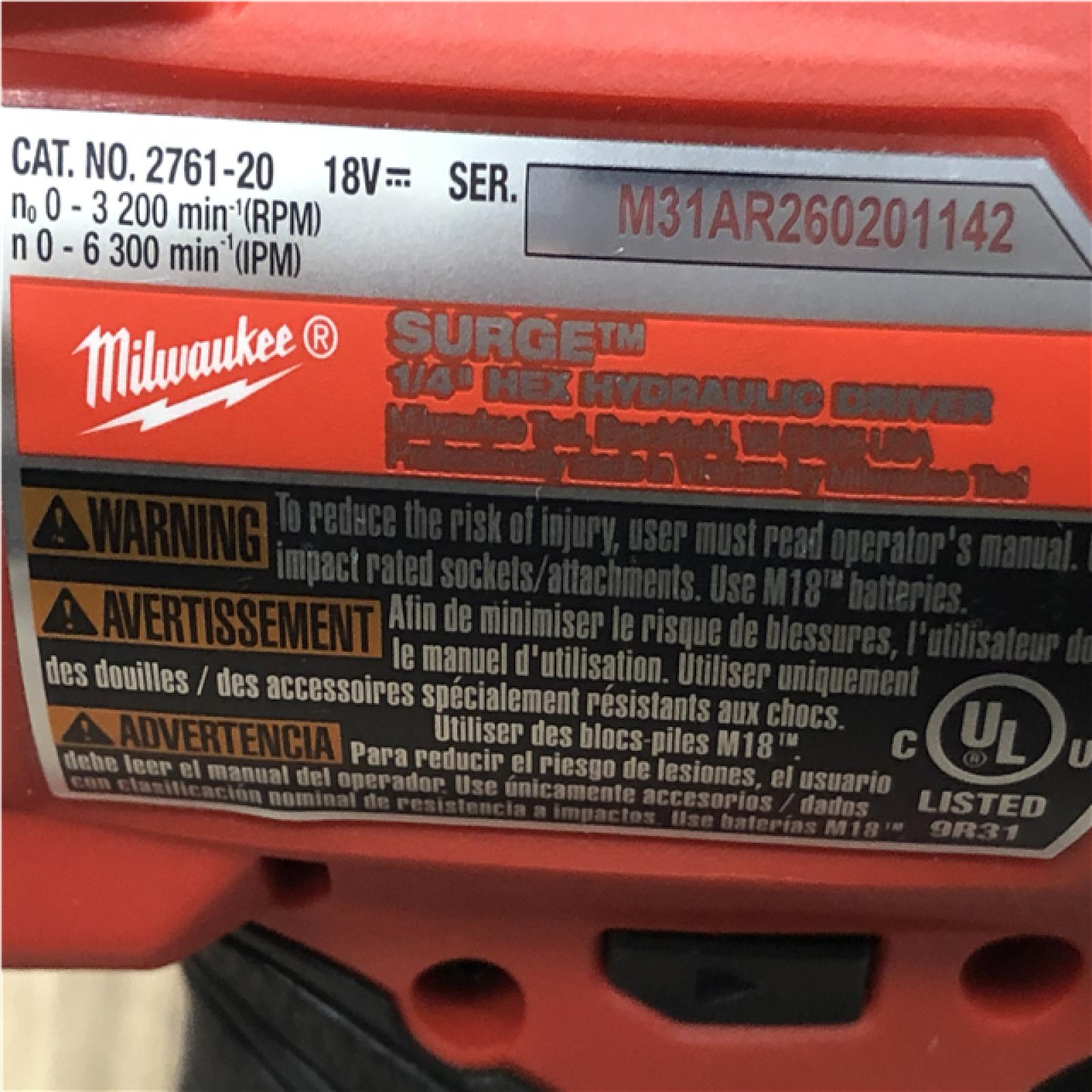 AS-IS  FUEL SURGE 18V Lithium-Ion Brushless Cordless 1/4 in. Hex Impact Driver Kit