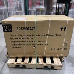 DALLAS LOCATION- NEW!- HUSKY 52 IN. W x 20 in. D 6-DRAWER TOP TOOL CHEST IN MATTE ARMY GREEN