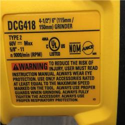 AS-IS DEWALT FLEXVOLT 60V MAX Cordless Brushless 4.5 in. to 6 in. Small Angle Grinder with Kickback Brake (Tool Only)