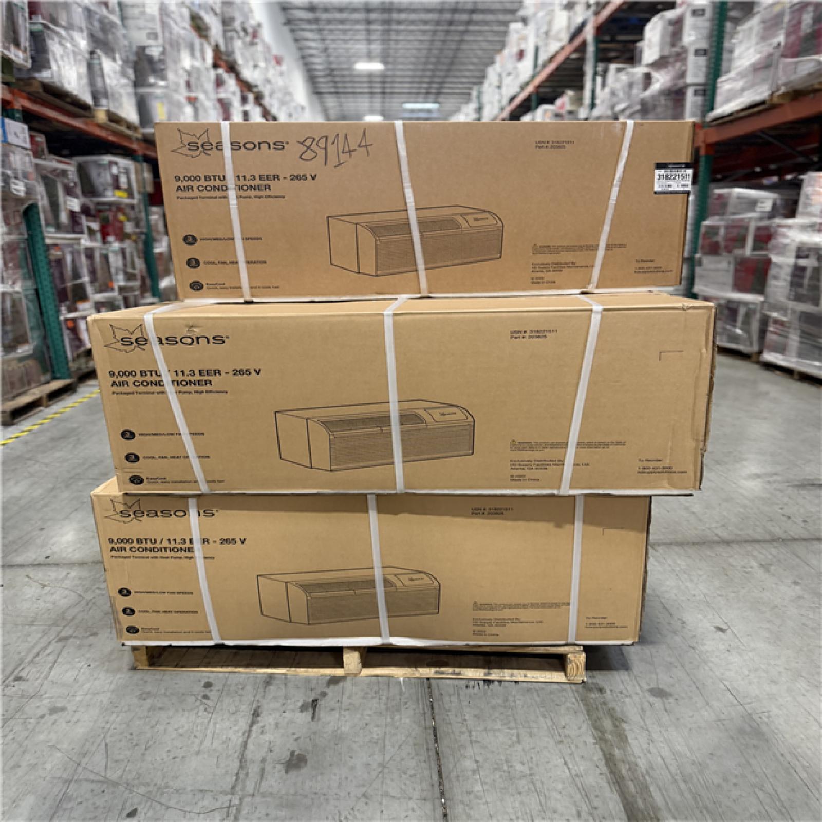 DALLAS LOCATION- Seasons 9000 BTU Air Conditioner PALLET (5 UNITS)