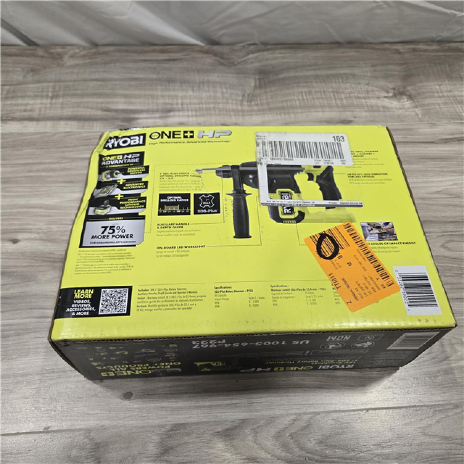NEW! - RYOBI 18V ONE+ HP Cordless SDS Rotary Hammer (Tool-Only)