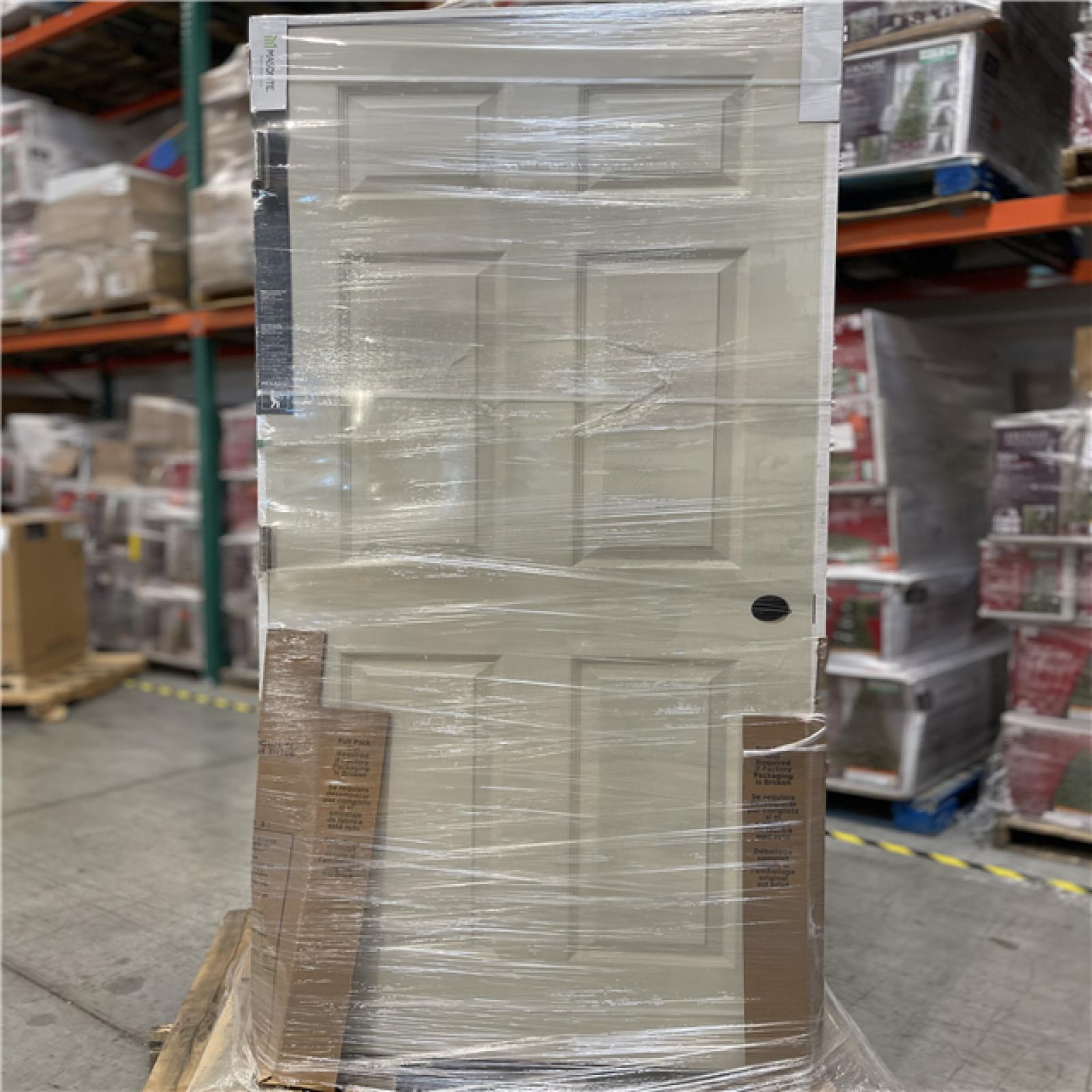 DALLAS LOCATION - Masonite 32 In. X 80 In. X 4-9/16 In. Primed 6-Panel Hollow Core Single Prehung Interior Door Right Hand PALLET-(6 UNITS)
