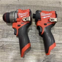 AS-IS Milwaukee FUEL 12-Volt Lithium-Ion Brushless Cordless Hammer Drill and Impact Driver Combo Kit