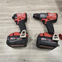 AS-IS MILWAUKEE FUEL 18V Lithium-Ion Brushless Cordless Hammer Drill and Impact Driver Combo Kit (2-Tool) with 2 Batteries