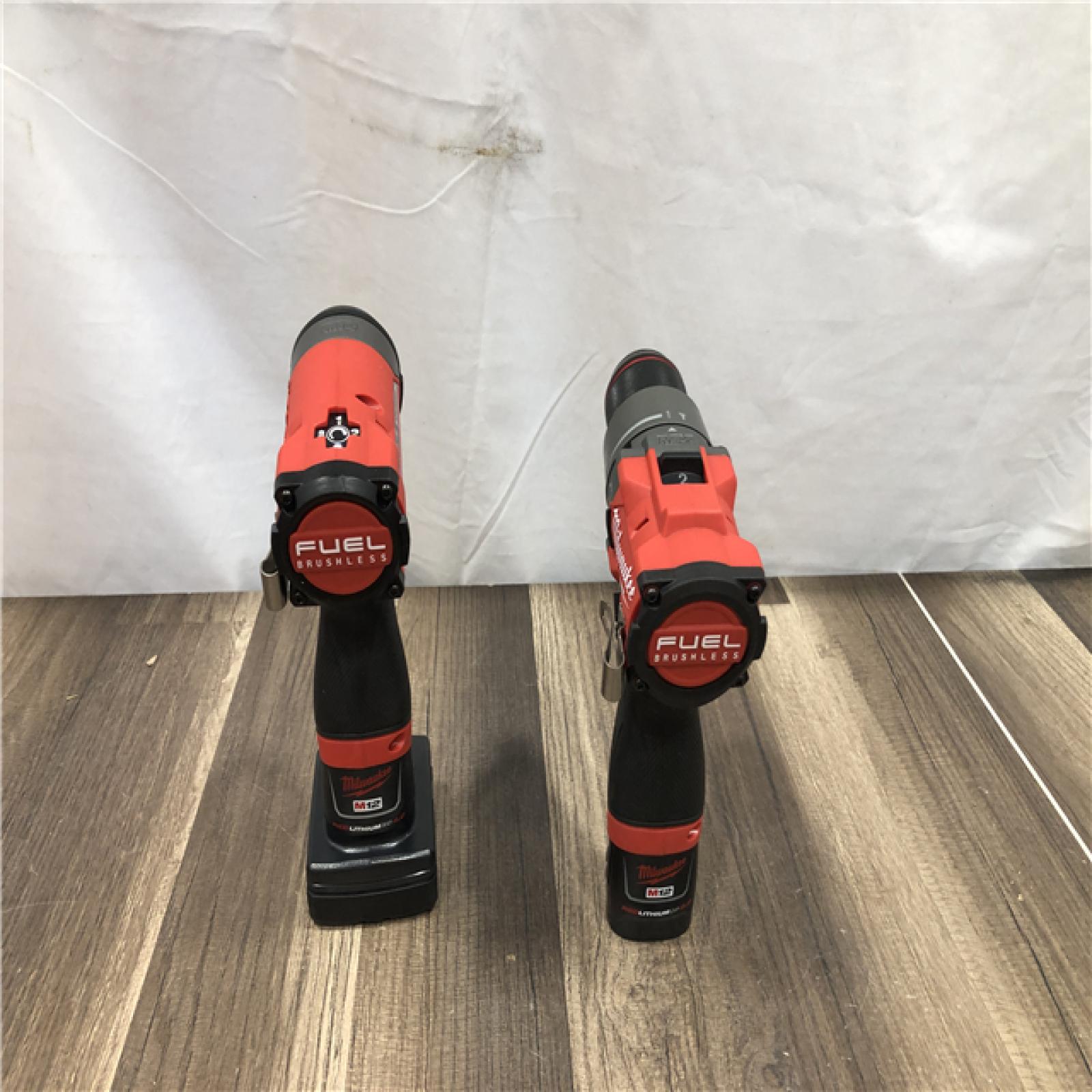 AS-IS Milwaukee FUEL 12-Volt Lithium-Ion Brushless Cordless Hammer Drill and Impact Driver Combo Kit